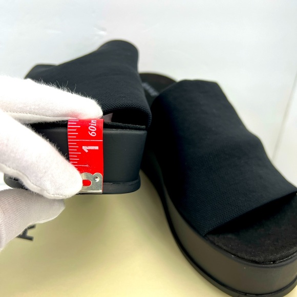 ANNE KLEIN, AKVENTI BLACK STRECH PLATFORM ELASTIC TOP W/SUPER CUSHION SOLE,8.5M - Picture 14 of 16